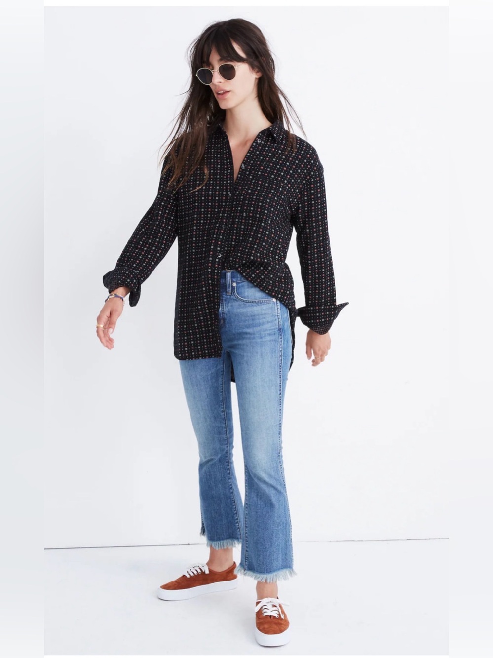 Madewell Women’s Oversized Ex-Boyfriend Shirt in Mayfair Foulsard. Size M
